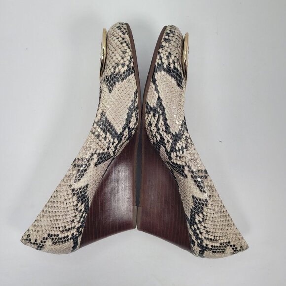 Tory Burch Snakeskin Print Wedge Heels US Size 9M - Picture 6 of 9